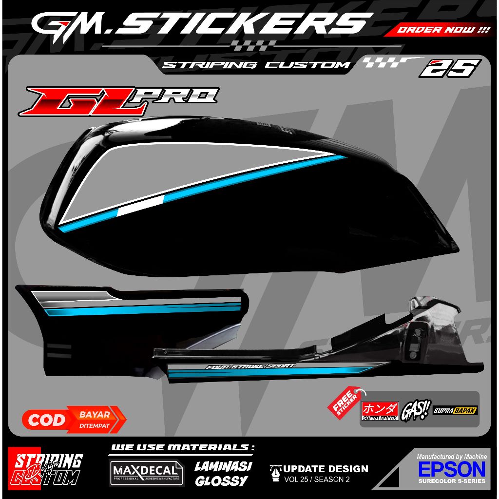HONDA GL PRO MAX VARIATION STRIPING SIMPLE GRAPHIC MOTIF K56