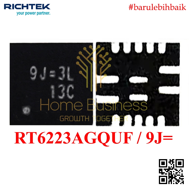 IC Power Laptop RICHTEK RT623AGQUF RT623A RT623 A RT 6223A RT 6223 A / 9J=3L 9J=4B 9J=UQFN-16L 3A Sy