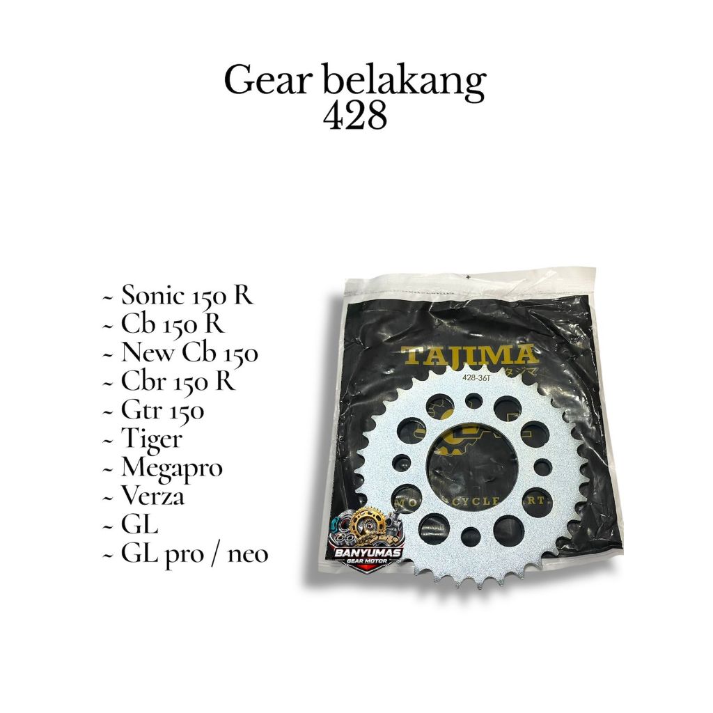 GEAR GER REAR GEAR GL PRO GL100 mega pro mega pro new Tiger new Tiger revo verza cbr150 cb150r TAJIM