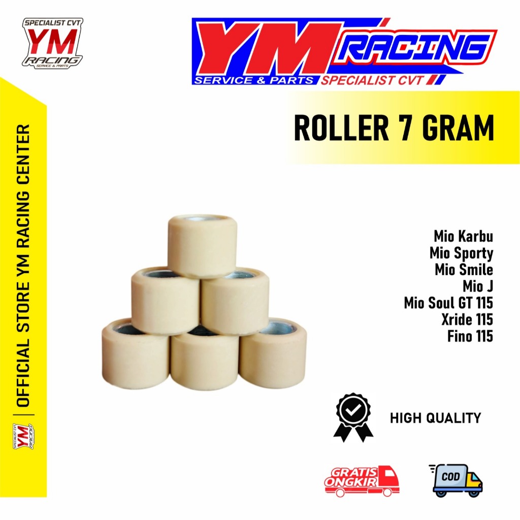 ROLLER MIO 7 GRAM 1 ชุด CONTAINS 6 PIECES/PCS (SPORTY/SMILE) ROLLER 7GRAM XRIDE 115 // ROLLER MIO J 