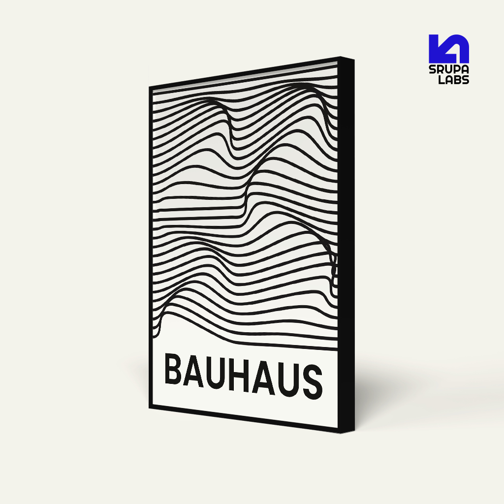 Bauhaus Linear Wave 40x60 cm Frame & MDF Poster | 30x40 ซม | 20x30 ซม