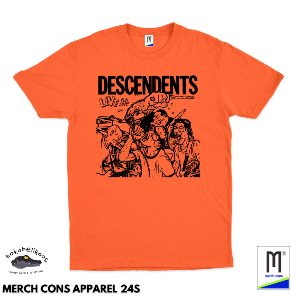 O62 & P63 | เสื้อยืด DESCENDENTS BAND TAG MERCHCONS APPAREL COTTON COMBED 24S