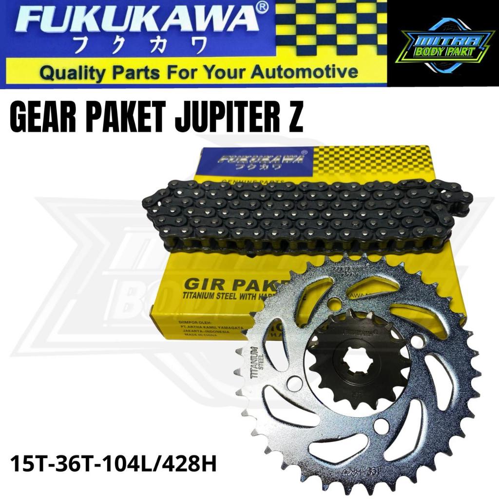 ชุดเกียร์ Jupiter Z Burhan Gear Package Jupiter 5TP Chain 428H 104L 36T 15T FUKUKAWA