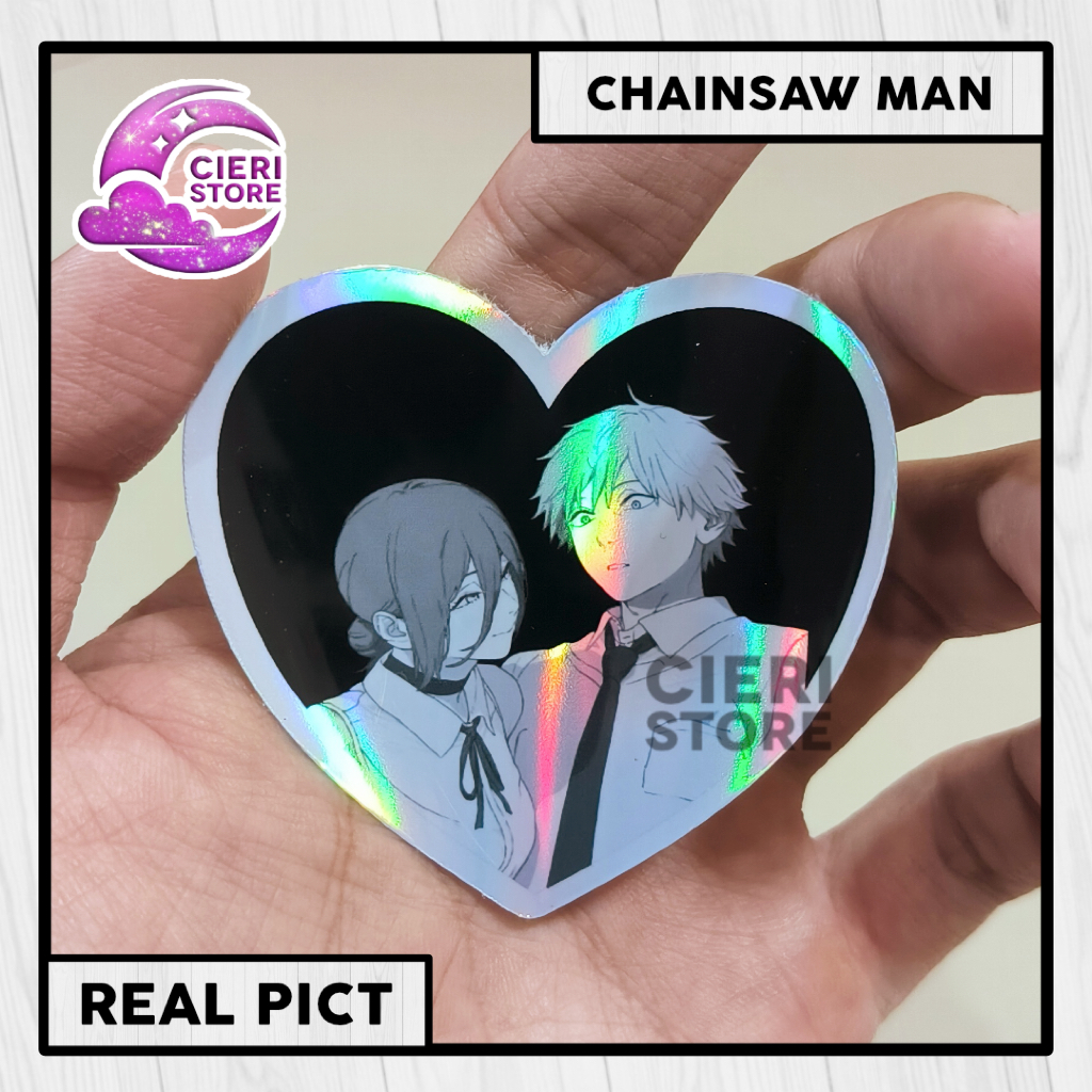 Anime Chainsaw Denji & Reze Hologram Sticker - CH09