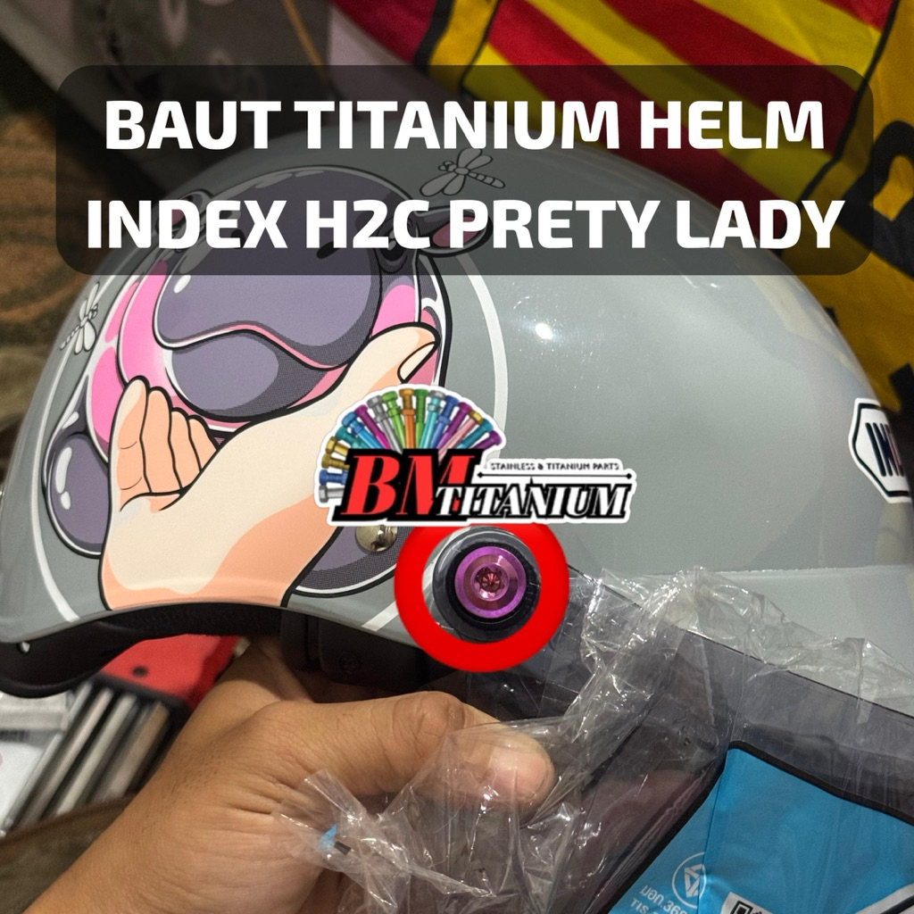 (TITANIUM) TITANIUM BOLT HELMET INDEX H2C PREETY LADY