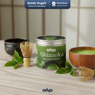 Oriva Shizuoka Signature Pure Matcha - Ceremonial Grade 50 gram Pure Matcha Tanpa Campuran Krimer dan Gula, Garansi uang Kembali (Bubuk Powder Serbu Drink)