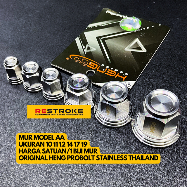 NUT 10 11 12 14 17 19 MODEL CNC AA ORIGINAL HENG PROBOLT STAINLESS THAILAND