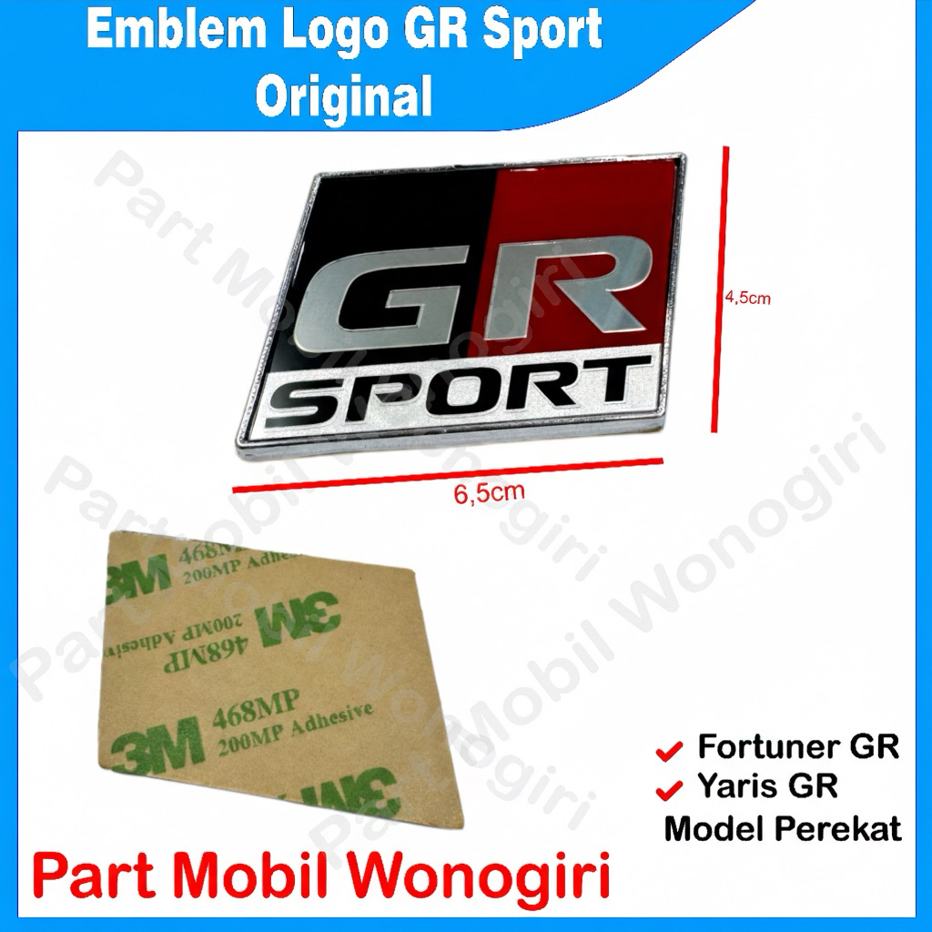 โลโก้ FORTUNER Original GR Sport, Original GR Yaris GR Trunk/Body Emblem