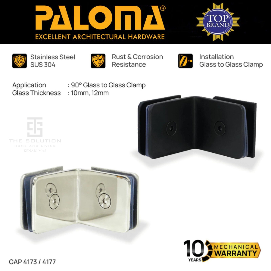 SIKU PALOMA GAP 417 คลิปแก้วสแตนเลส SUS 304 คลิปประตูกระจกห้องน้ํา
