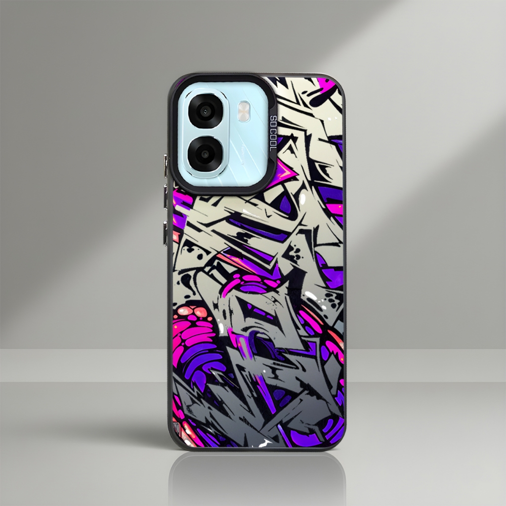RN96 Grafitti Case Oppo A6X Oppo A5X Oppo A3X Oppo A6 ฮาร์ดบอร์ดขอบนุ่ม