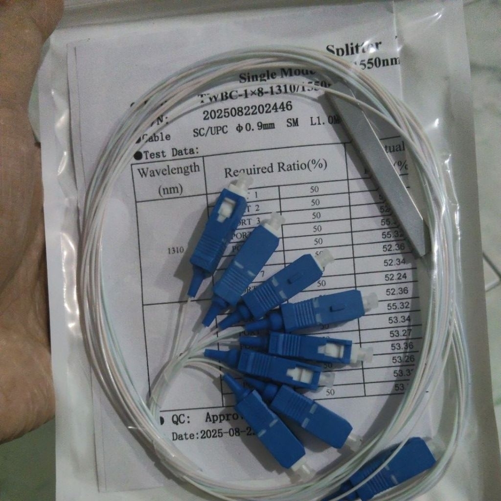 Passive Splitter 1:2 SC UPC - ไฟเบอร์ออปติคอลคุณภาพสูง ติดตั้งง่าย เหมาะสําหรับ FTTH