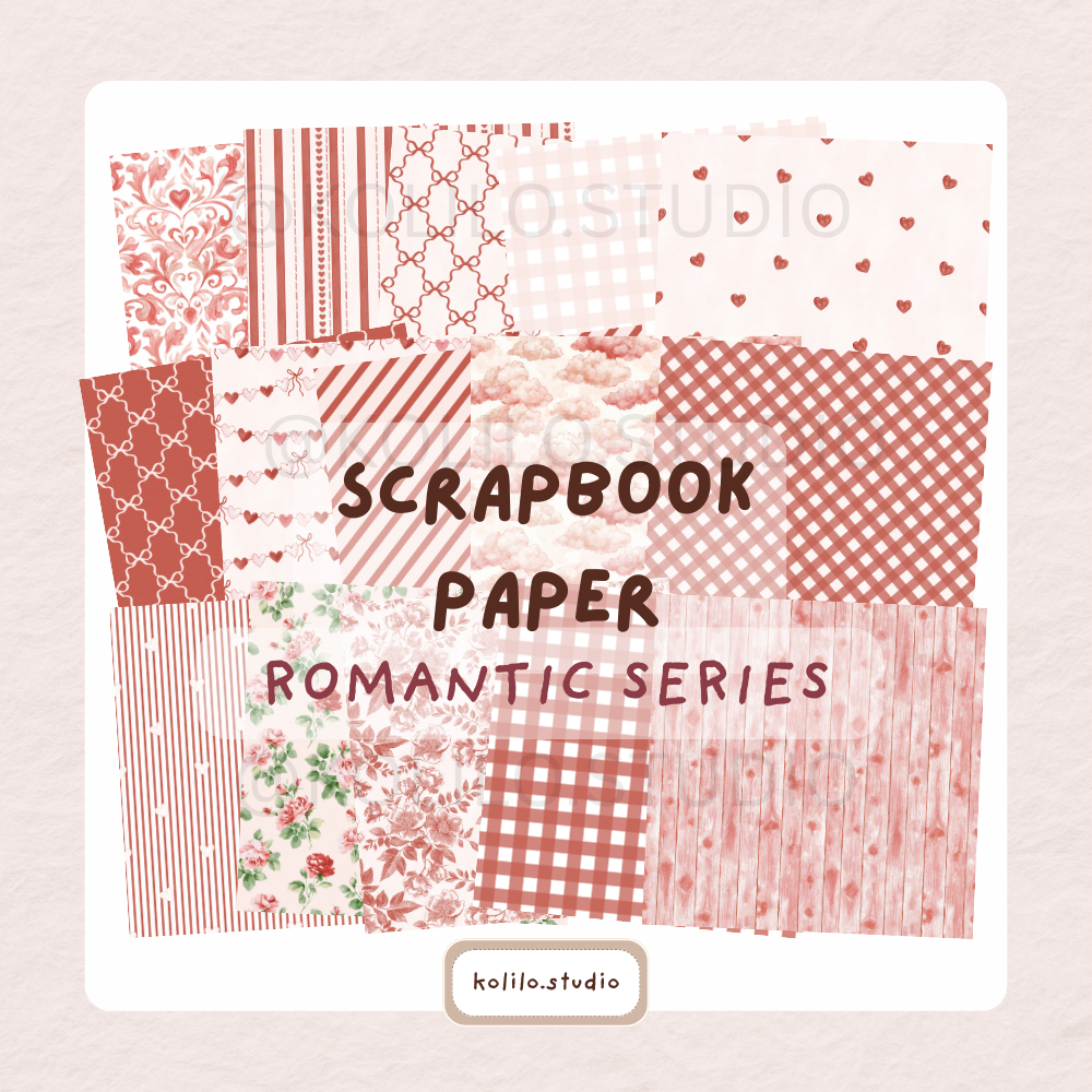 SCRAPBOOK ชุดกระดาษ JUNK JOURNAL VINTAGE AESTHETIC MOTIF กระดาษ