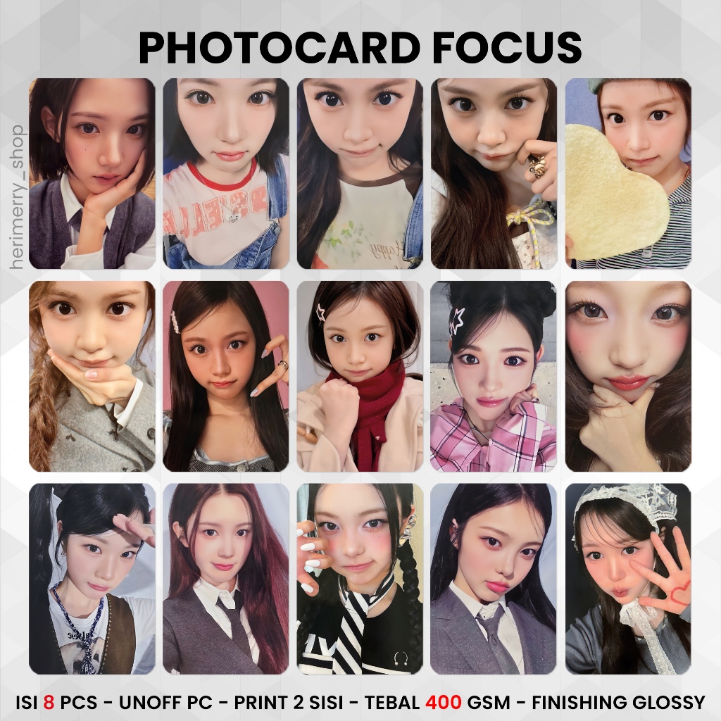 (8 ชิ้น) HEARTS2HEARTS FOCUS Photocard - พรีเมี่ยมพีซี 2 ด้าน Unofficial Kpop Merch การ์ด H2H S2U Ca