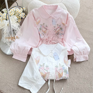 RAYA BLOUSE COTTON POPLINE MOTIF BORDIR TERBARU BY DHEVIA ID/ATASAN WANITA RAYA SERIES TERBARU
