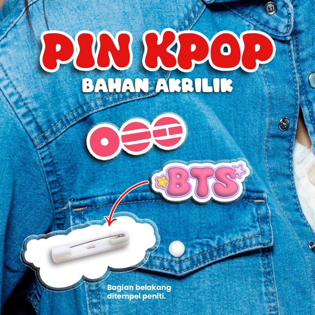 เข็มกลัดอะคริลิค K-Pop มีโลโก้ไอดอล | BTS ARIRANG ENHYPEN TWS BOYNEXTDOOR | สินค้าKpop
