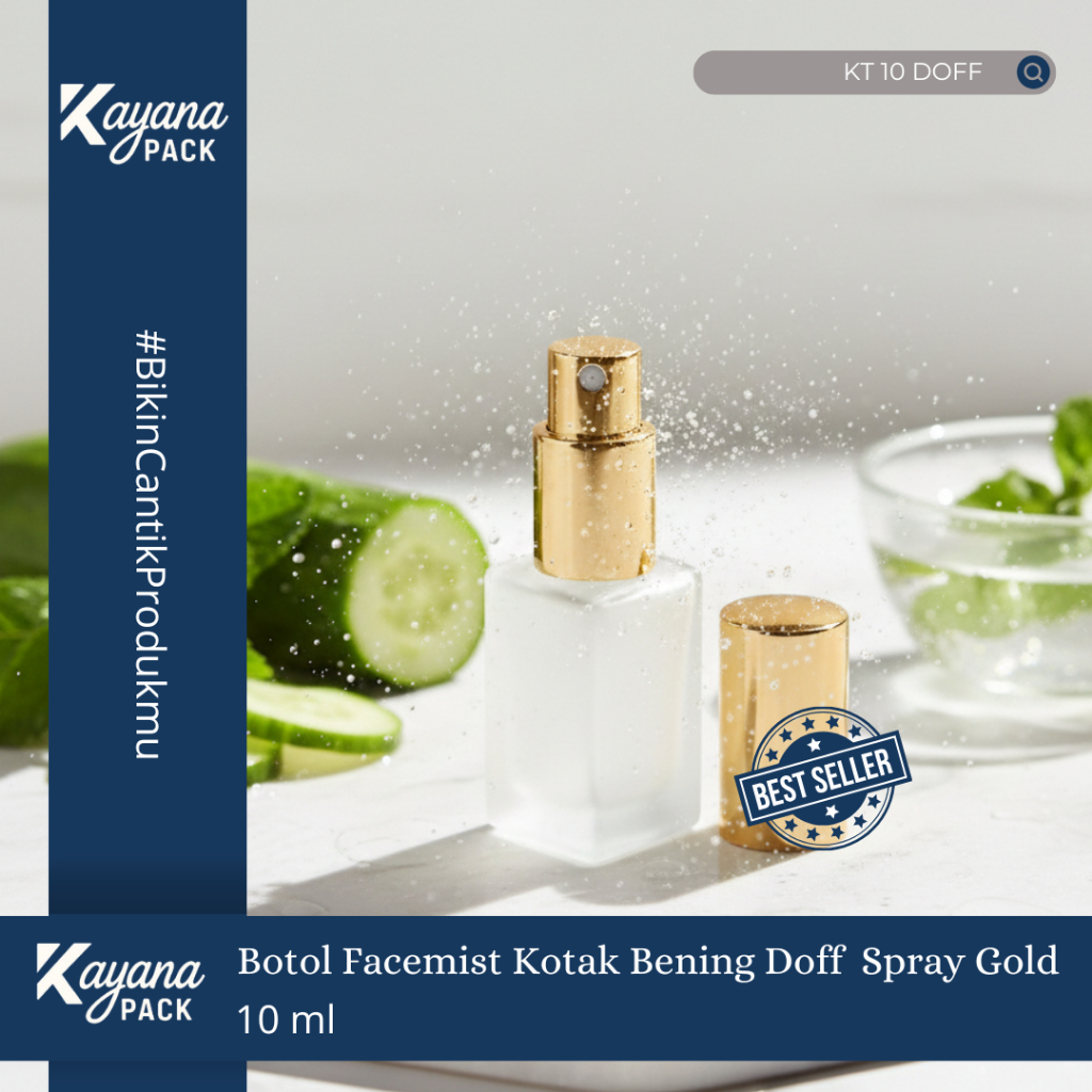 10ML FROSTED FACEMIST SERUM BOTTLE (Doff) GOLD SPRAY BOX (10ML KT DOFF BOTTLE)
