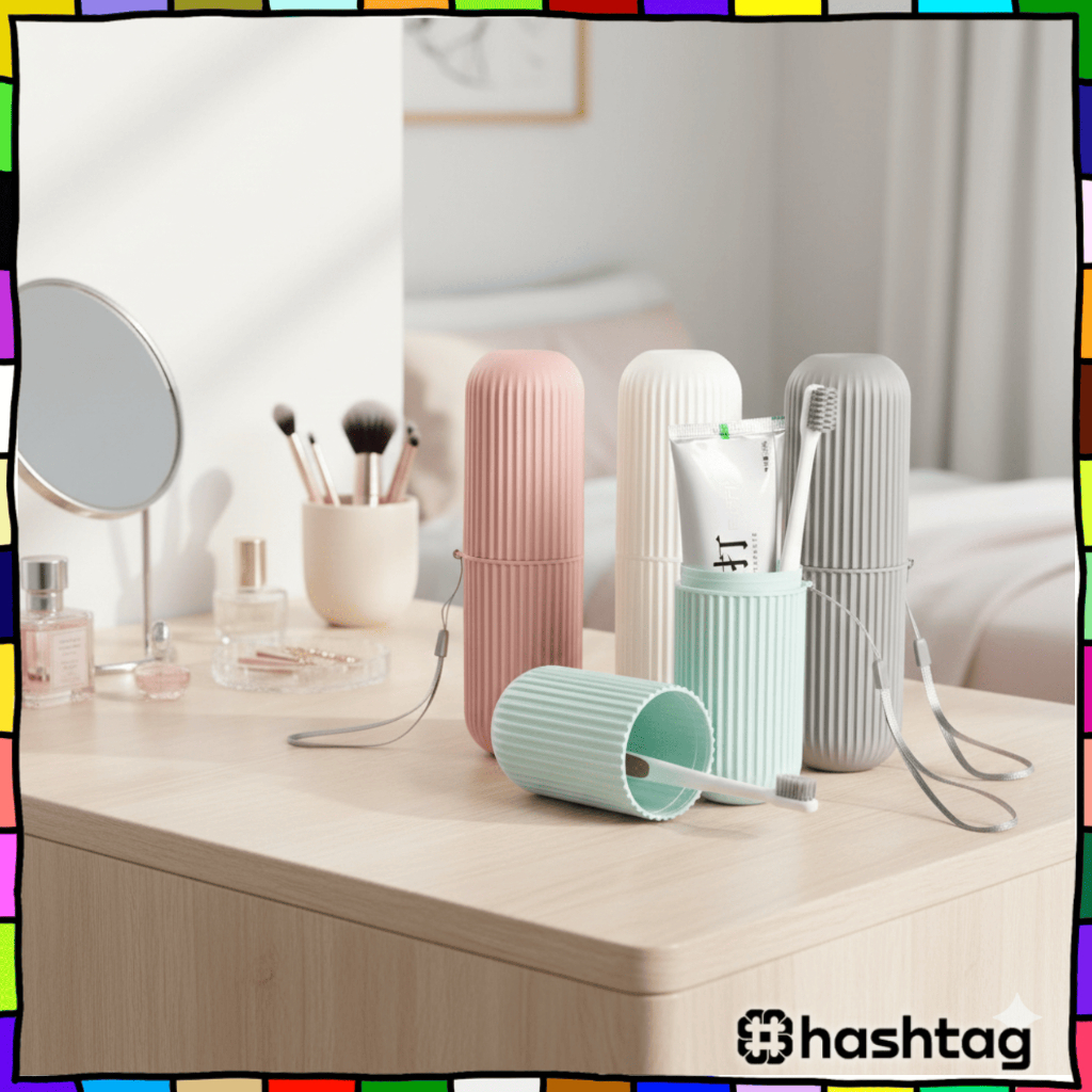 Hastag_iD ที่วางยาสีฟันสําหรับเดินทางแบบพกพา สีสุ่ม ลายทาง Y8069
