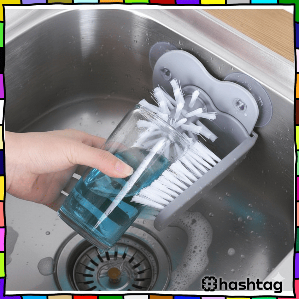 Hastag_iD HL0175 แปรงทําความสะอาดขวดแก้วแบบสองด้านที่ใช้งานได้จริง Y4169