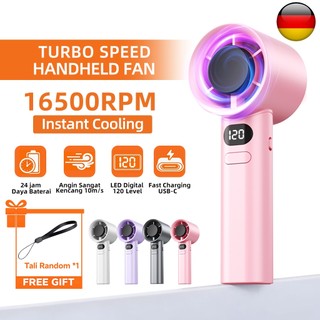 COD 2026 Kipas Angin Mini Portable kipas angin portable tahan lama 24 jam usb kipas angin mini 16500RPM 120 gear wind hight-speed kipas angin digital display adjustable fan