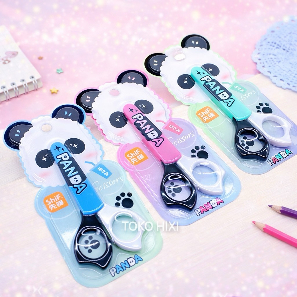 Hixi Shop - Ready Mini Panda Character Scissors (กรรไกรนิรภัย) กรรไกรน่ารัก