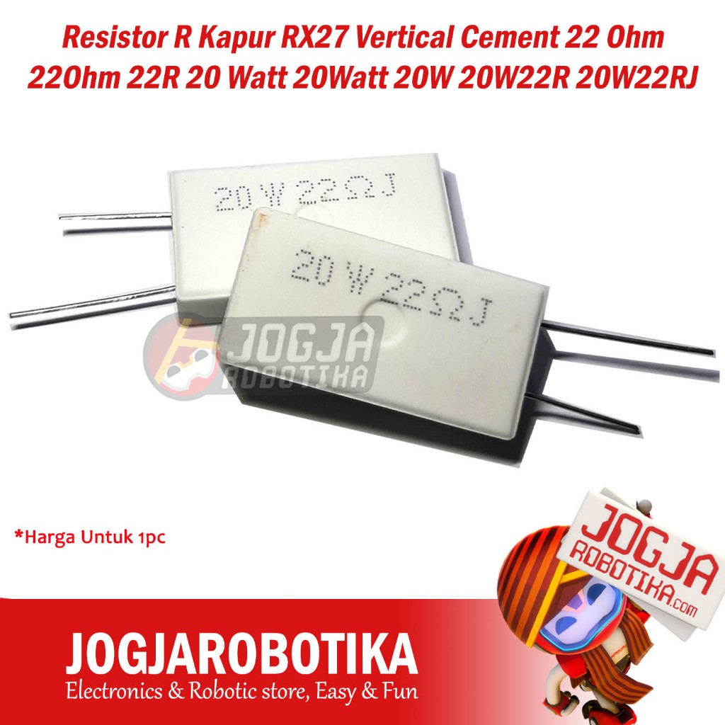 R Lime Resistor RX27 ซีเมนต์แนวตั้ง 22 โอห์ม 22Ohm 22R 20 วัตต์ 20 วัตต์ 20W22R 20W22RJ