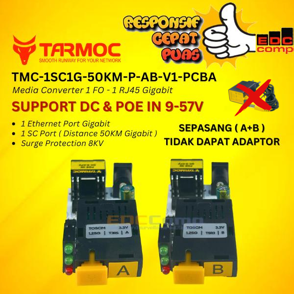 Tarmoc TMC-1SC1G-50KM-P-V1-PCBA | ตัวแปลงสื่อ HTB GS03 50km 1 FO 1 LAN / 1FO 1LAN | 1SC 1LAN / 1 SC 