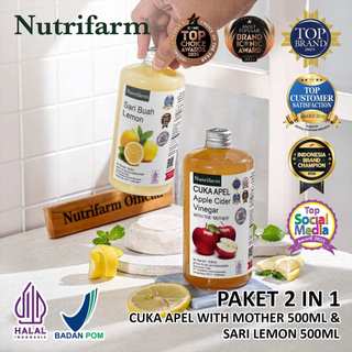 Nutrifarm Cuka Apel Sari Lemon Paket 2 In 1 500ml