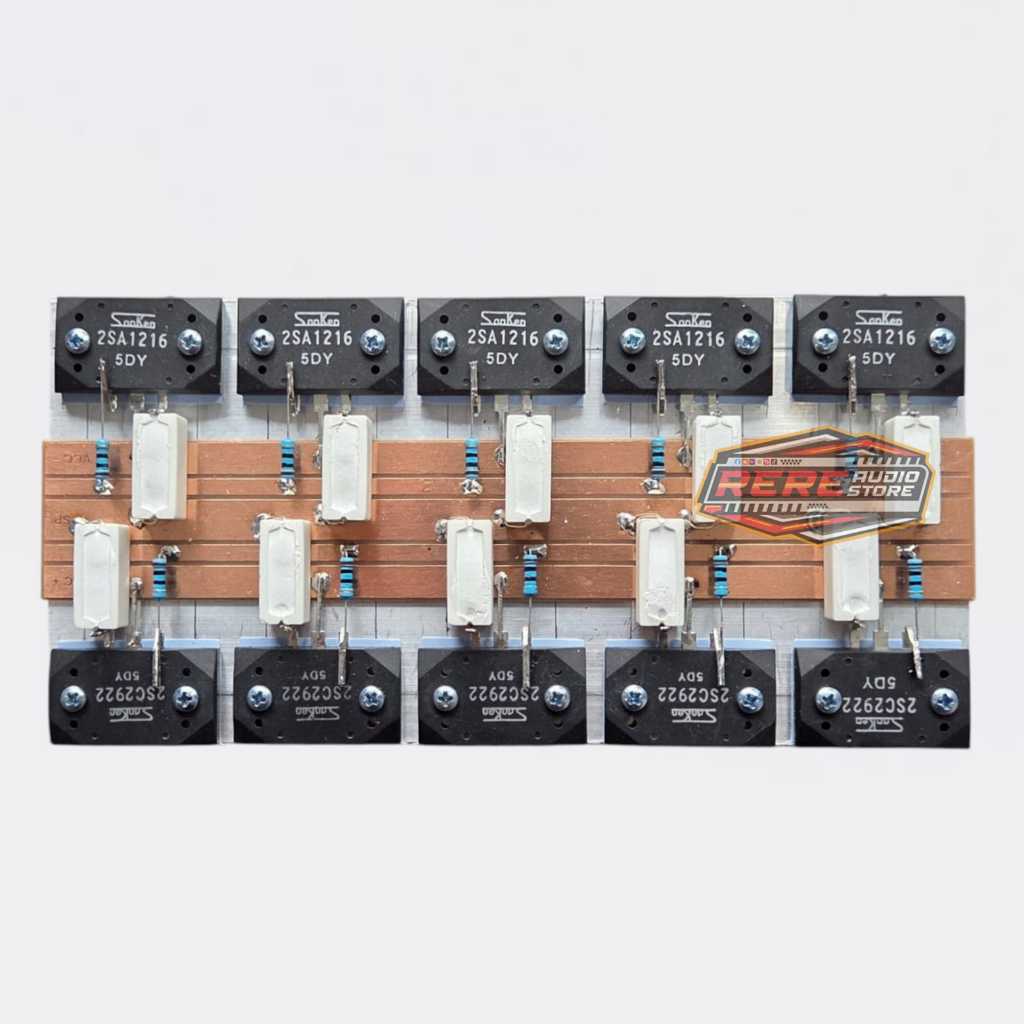 ชุดประกอบ 5 ชุดทรานซิสเตอร์รอบสุดท้าย SANKEN 5DY 2SA1216 2SC2922 / 1216 2922 + ฮีทซิงค์หนา 2 ม.