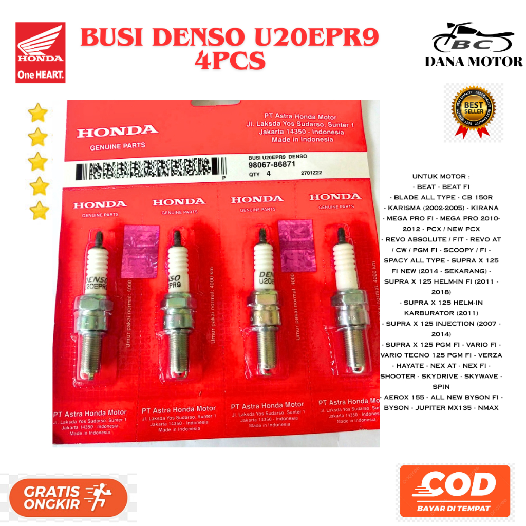 หัวเทียนเป็ด Denso U20 / หัวเทียน Denso U20 ของแท้ / หัวเทียน Denso Premium ของแท้ - U20EPR9