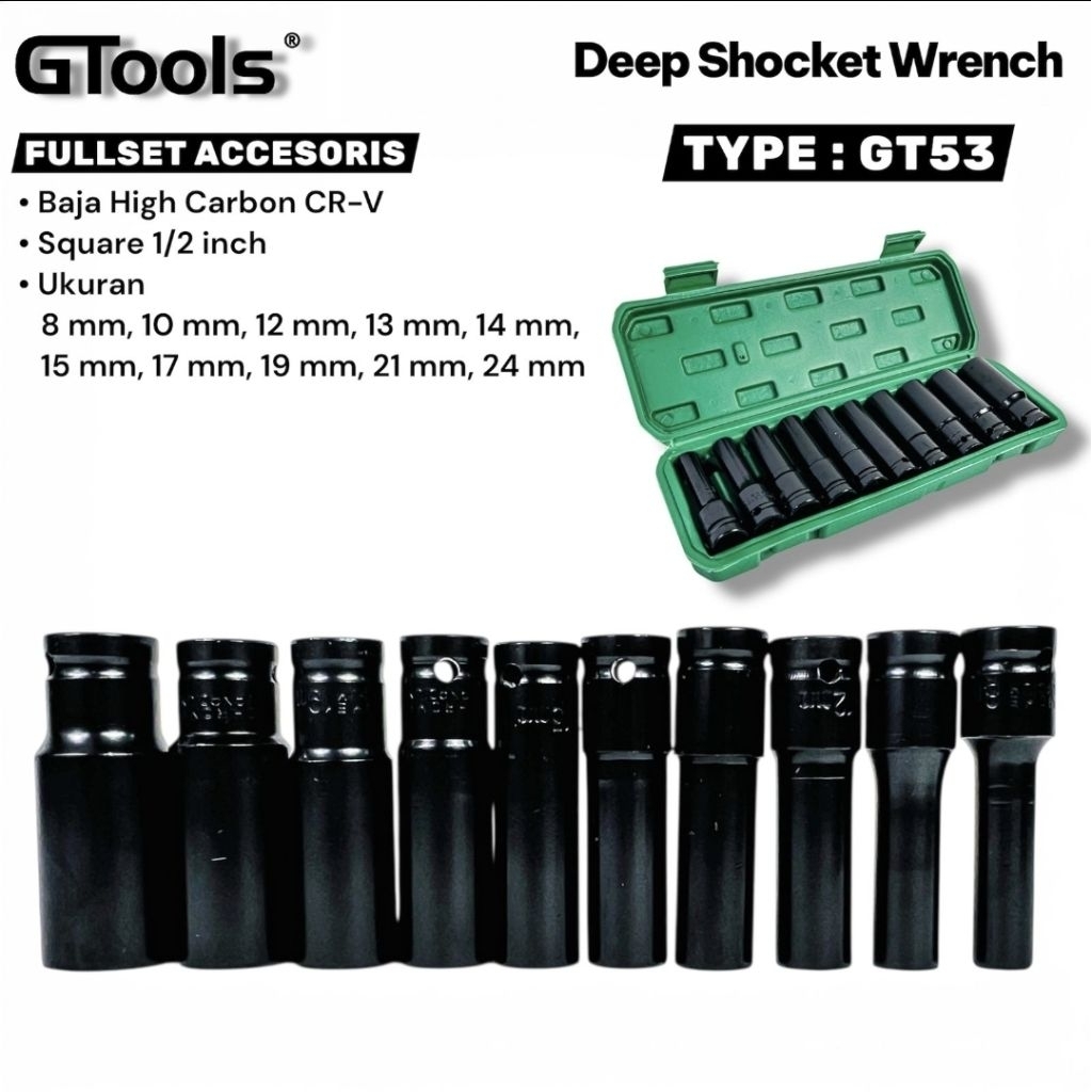 MATA GTOOLS GT53 1/2INCH STEEL SOCK 8mm - 24mm