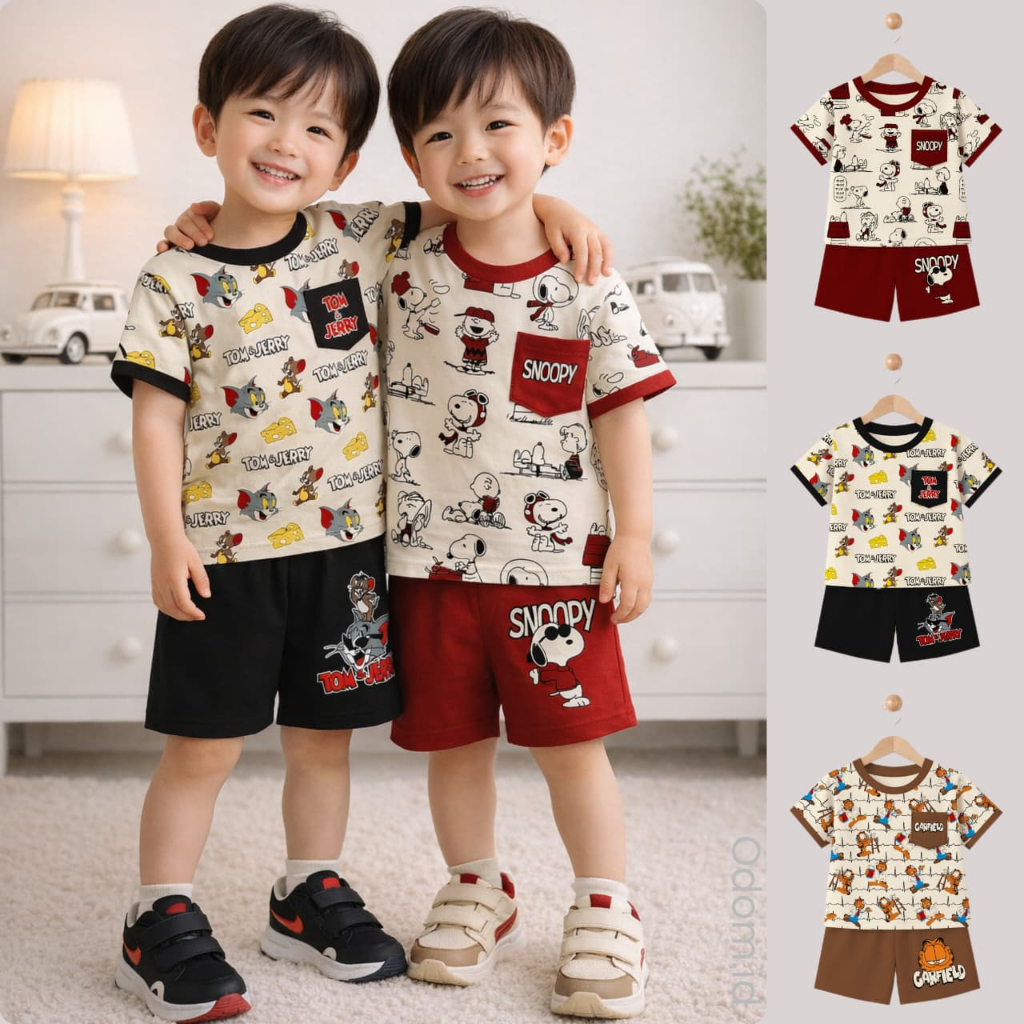 BOYS CLOTHES SET / BOYS CLOTHES WITH POCKETS CREAM SERIES-07