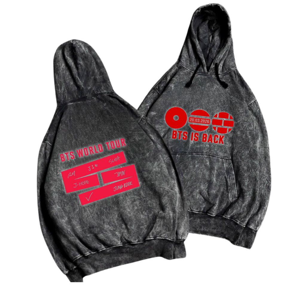 เสื้อฮู้ด Oversize Premium Custom design World Tour 2026 0t7 ด้านหลัง JM SG V EXCLUSIVE HOODIE