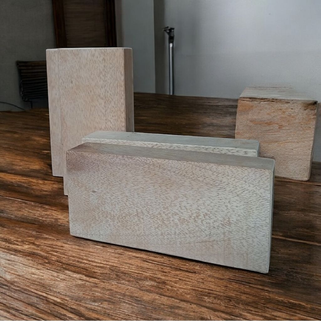 WOODEN BLOCK 20x5x10 ALBASIA WOODEN BLOCK LIGHT SMOOTH WOOD SQUARE MULTIPURPOSE NATURAL WOOD CHOICE 