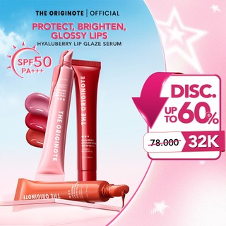 The Originote Hyaluberry Lip Serum SPF 50 PA+++ Glossy & Plumpy Lips - Melembapkan, Mencerahkan & Melindungi Bibir dari UVA UVB | Lip Serum