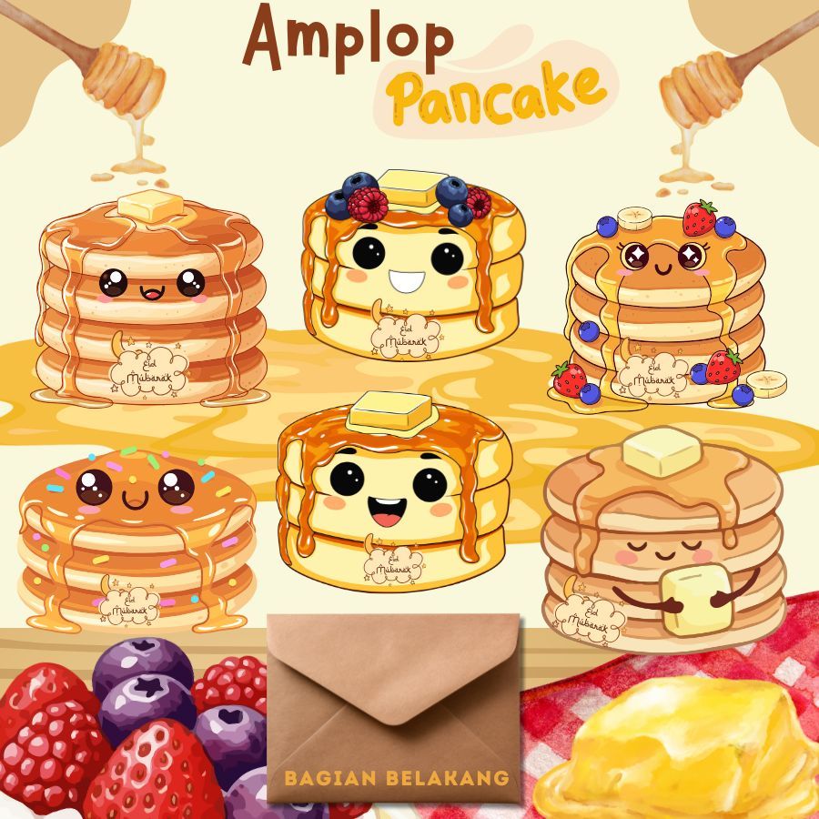PANCAKE EID ENVELOPE CONTAINS 6 2D PANCAKE ANIMATION EID ENVELOPE