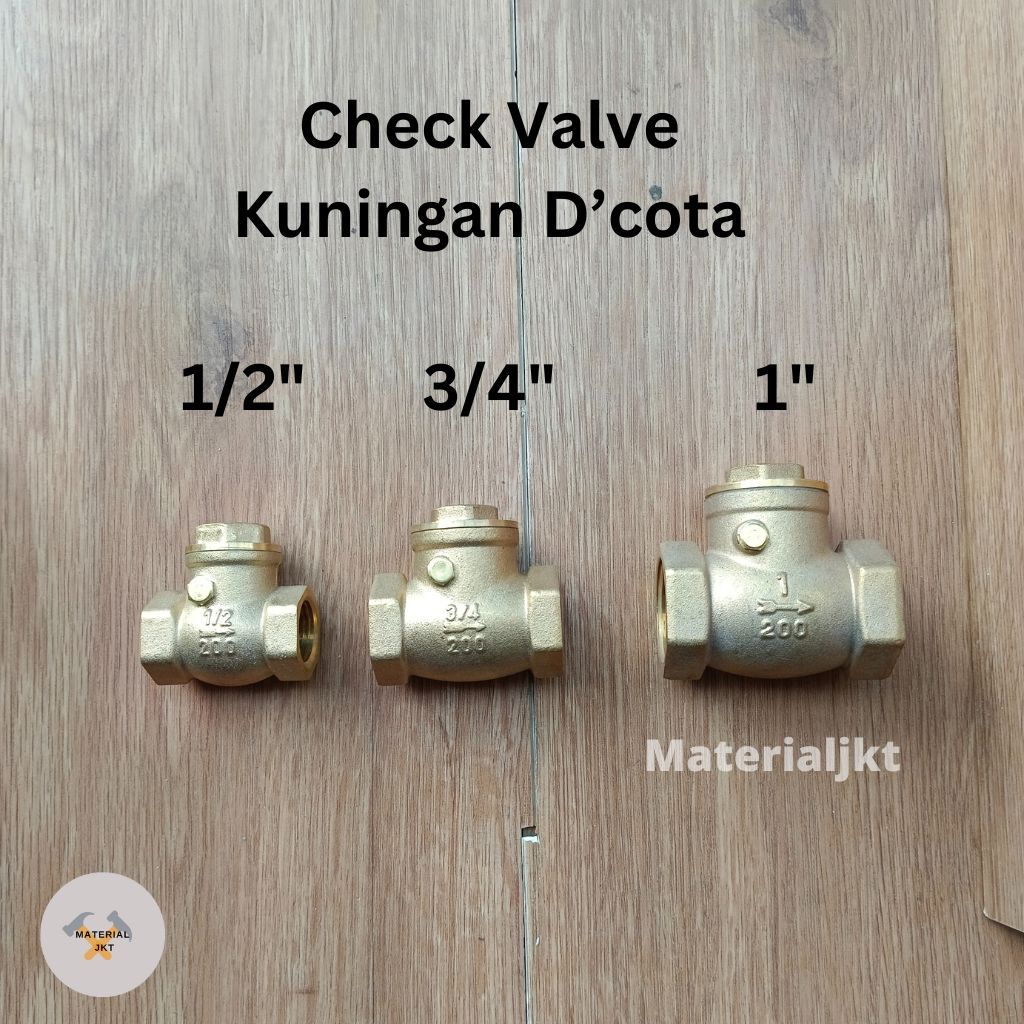 DCOTA BRASS CHECK VALVE 1/2 นิ้ว 3/4 1" ในวาล์วทางเดียว