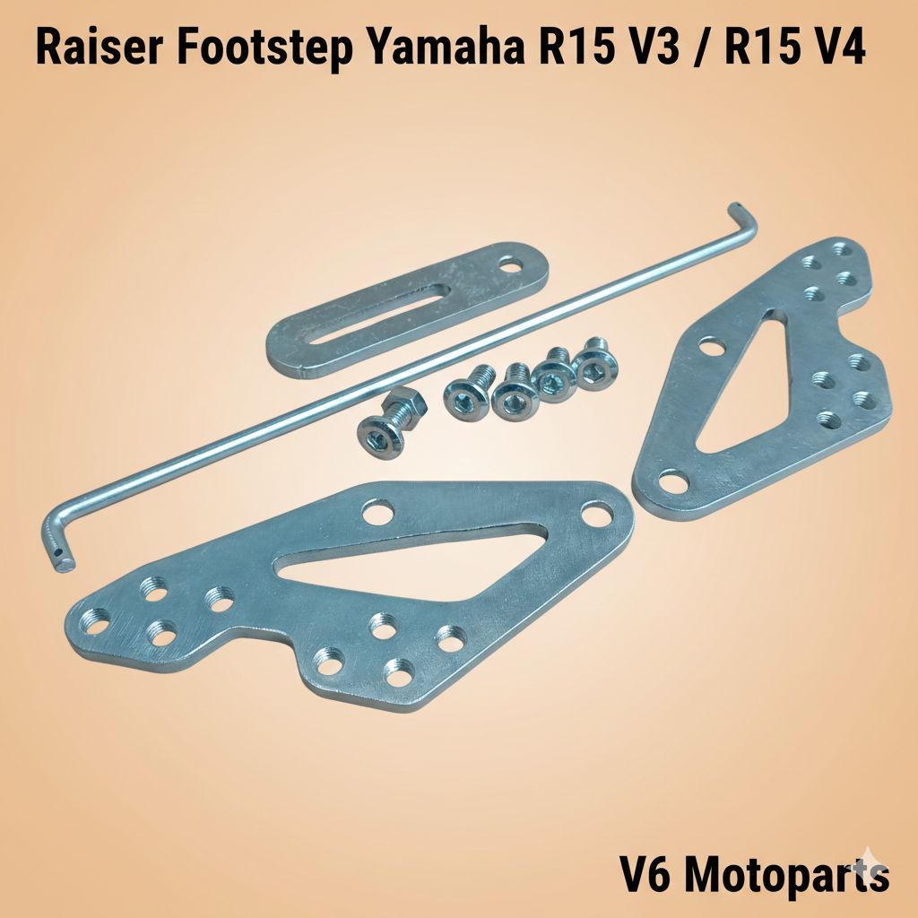 Raiser Footstep Yamaha YZR R15 V3 / R15 V3 / R15 V4 สีเงิน หนา 6 มม.