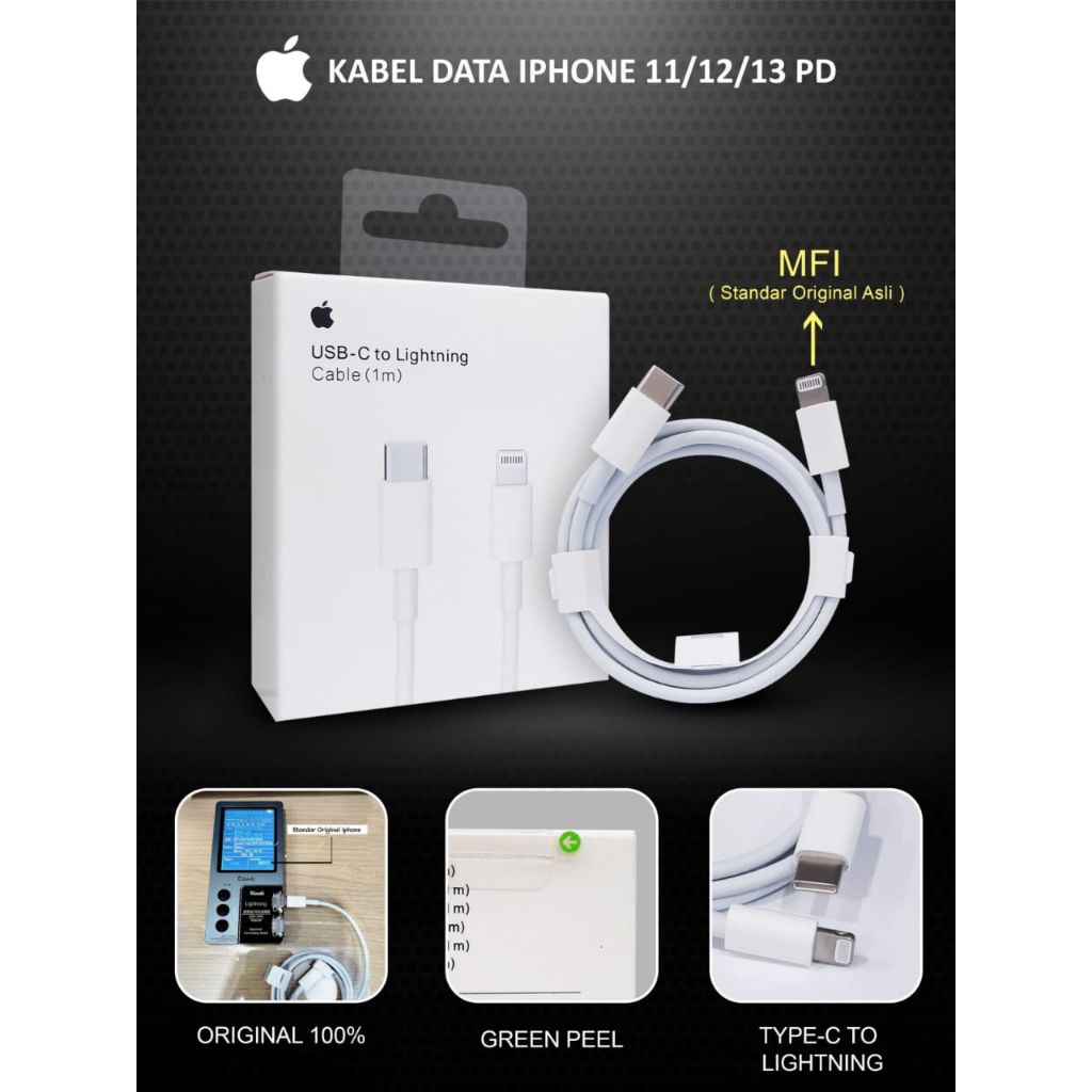 ต้นฉบับ MFI IPHONE TYPE C ถึง LIGHTING DATA CABLE