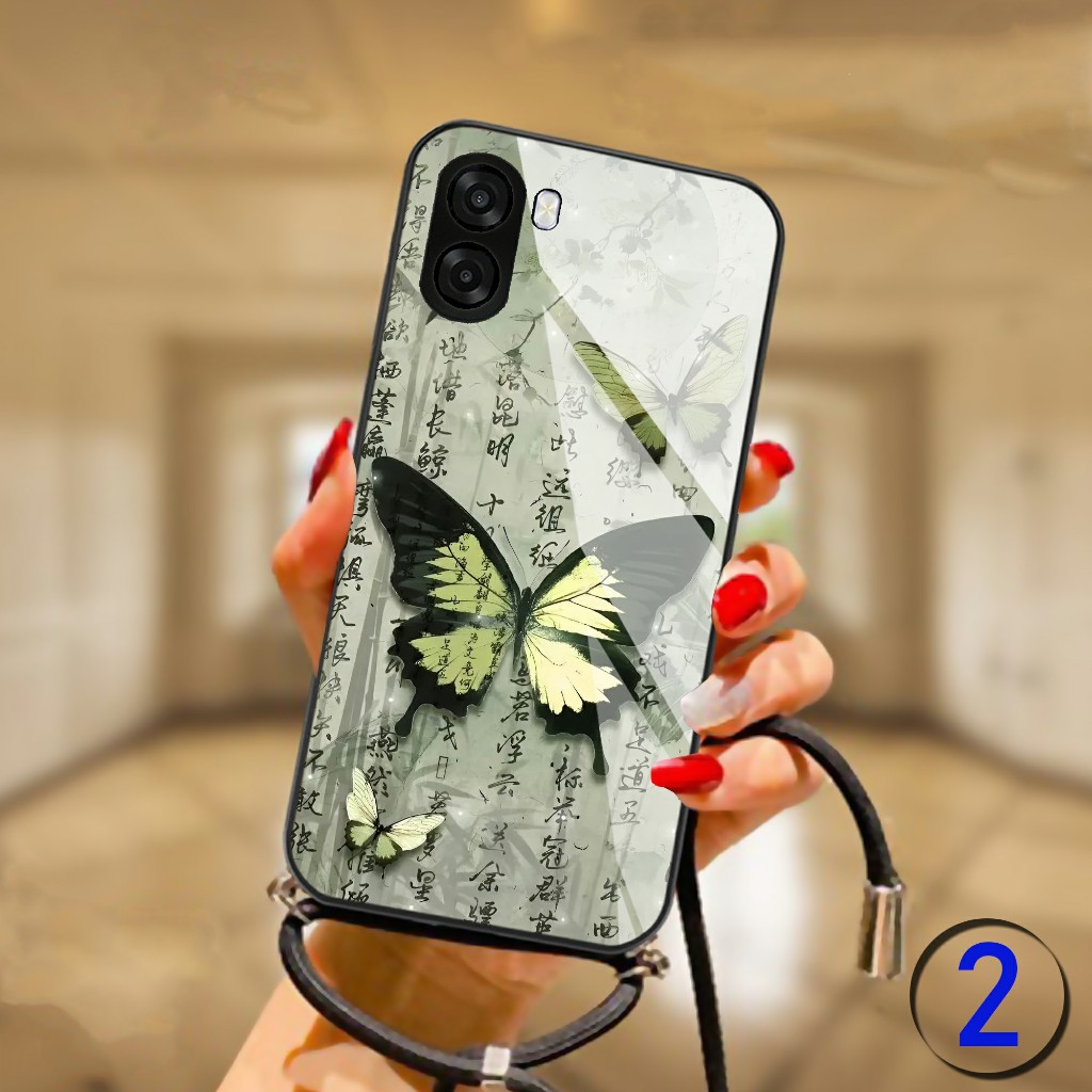 DW28JC SOFTCASE GLASS + STRAP OPPO A6X/OPPO A6 | ต่อต้าน A5X | ต่อต้าน A6 PRO | ต่อต้าน A3X