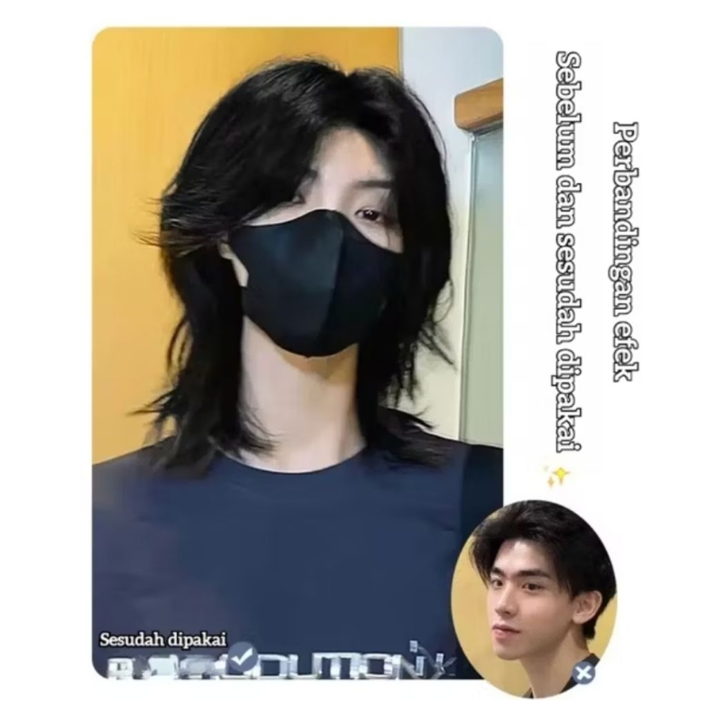 วิกผม Wolfcut ยาวเย็นสําหรับผู้ชายและผู้หญิง