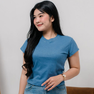 cleo atasan kaos polos wanita dewasa croptop | atasan kaos wanita katun combed adem