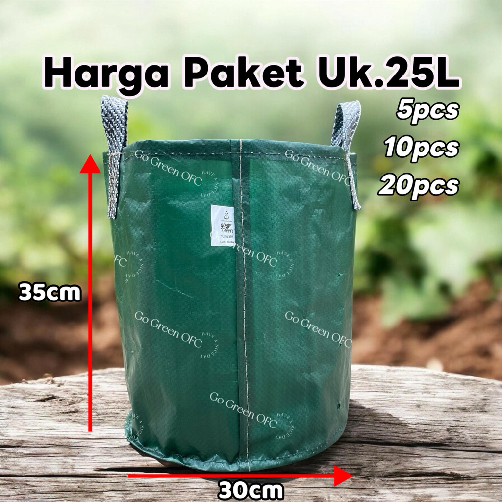 แพ็คเกจ 25L (30x35t) PLANTERBAG GO GREEN ANTI UV ORIGINAL