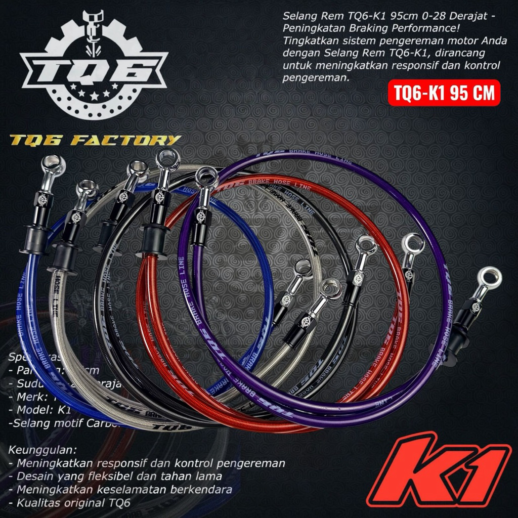 ใหม่ TQ6 ท่อเบรคหน้า 95CM K1 VIETNAM เดิม