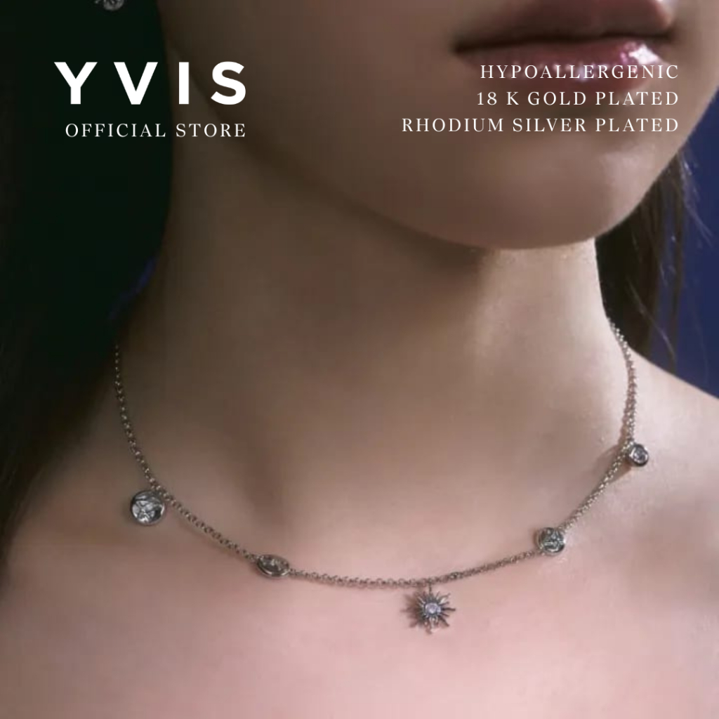YVIS สร้อยคอ Bird Eve View | สร้อยคอชุบทองผู้หญิง (ชุบทอง 18เค) สร้อยคอไฮโปอัลเลอร์เจนิก - สร้อยคอชุ