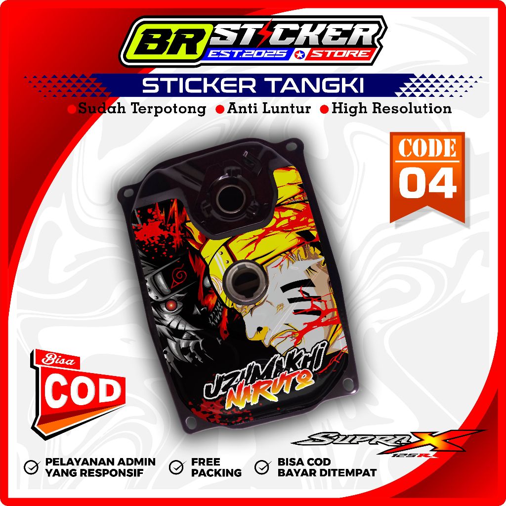 Supra X 125 Karisma 125 Wave 125 Fuel Tank Sticker วัสดุพรีเมี่ยมสามารถปรับแต่งแล้ว Cut BR.04