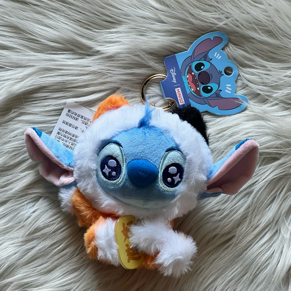 GANTUNGAN MINISO x Disney Stitch พวงกุญแจ Plushie ตรุษจีน - พวงกุญแจตะเข็บฉบับตรุษจีน