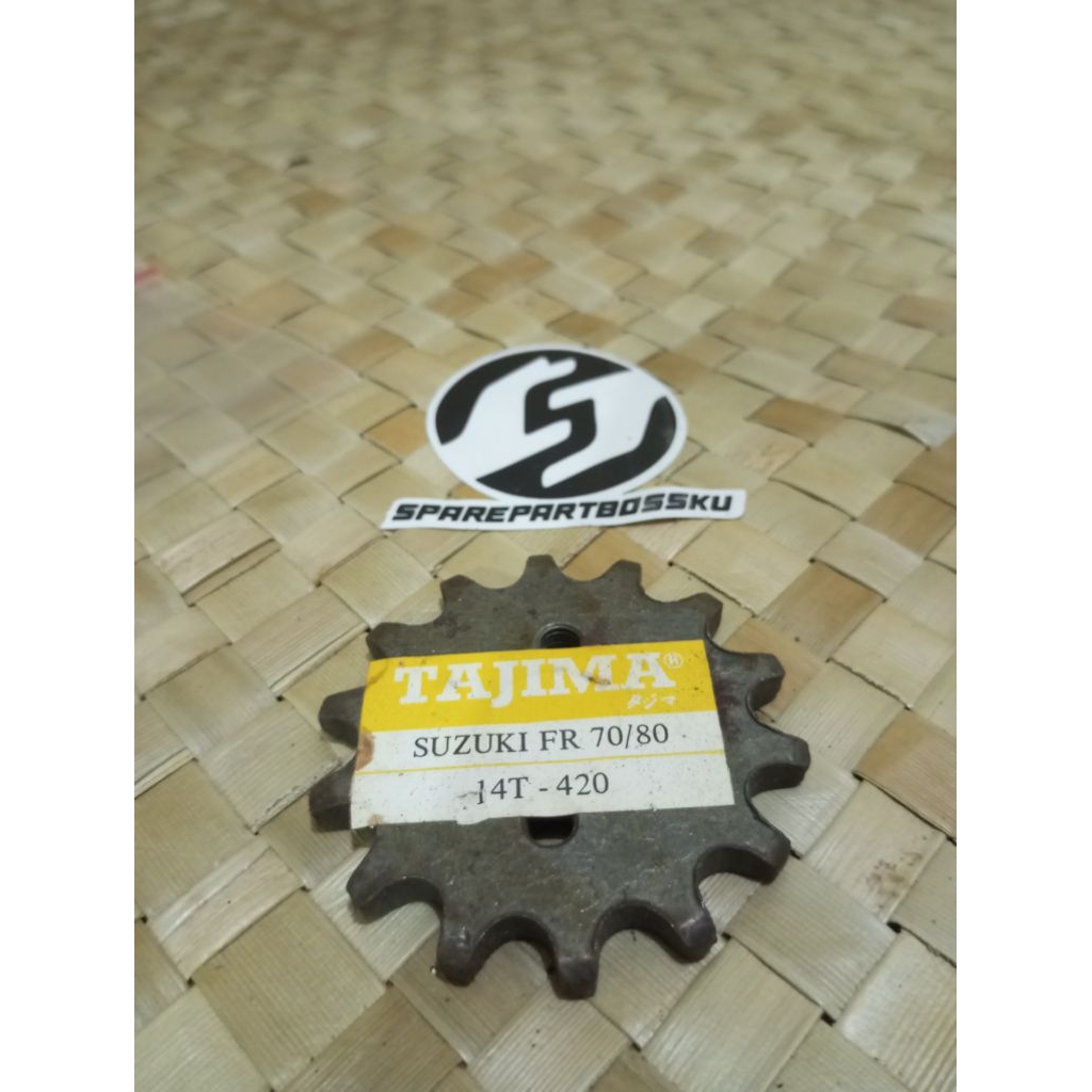 เกียร์หน้า 420-14T SUZUKI FR 70/80 Tajima