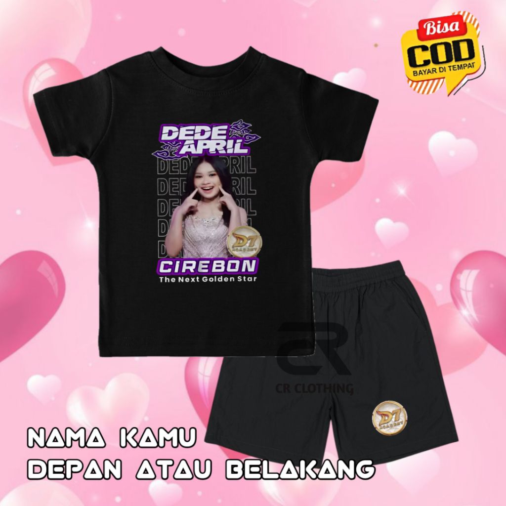 DEDE APRIL CIREBON DANGDUT ACADEMICY DA7 ชุดเสื้อยืดเด็กผู้หญิง
