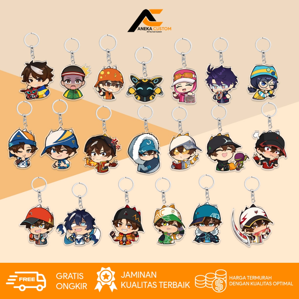 GANTUNGAN Boboiboy Chibi พวงกุญแจอะคริลิค Boboiboy Galaxy All Character