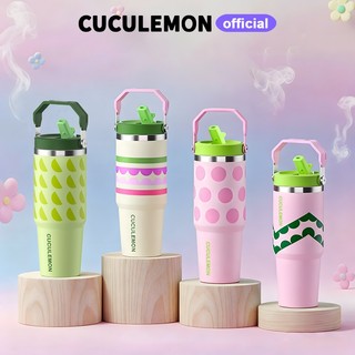 CucuLemon Tumbler Stainless Steel Vacuum 890ml Termos Kopi Tahan Panas Dingin Aesthetic Botol Minum